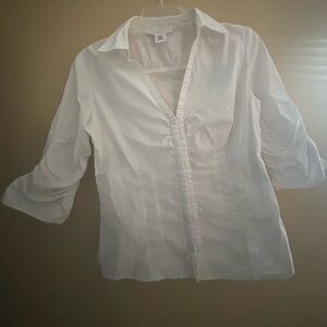 White House Black Market White Blouse